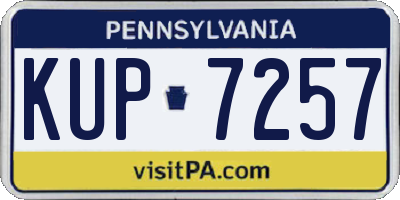 PA license plate KUP7257