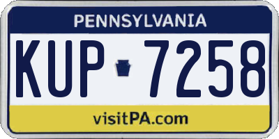 PA license plate KUP7258