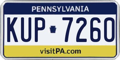 PA license plate KUP7260