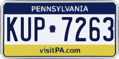 PA license plate KUP7263