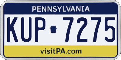 PA license plate KUP7275