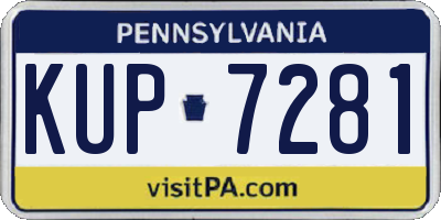 PA license plate KUP7281