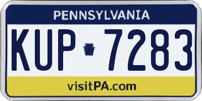 PA license plate KUP7283