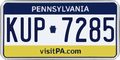 PA license plate KUP7285