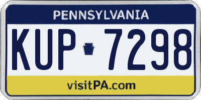 PA license plate KUP7298