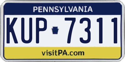 PA license plate KUP7311