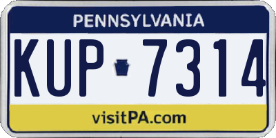PA license plate KUP7314