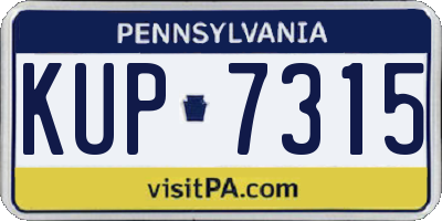 PA license plate KUP7315