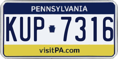 PA license plate KUP7316
