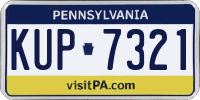 PA license plate KUP7321