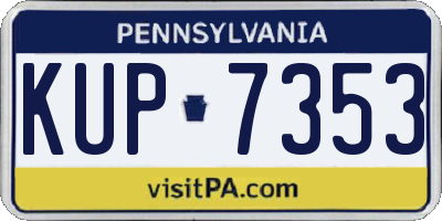 PA license plate KUP7353