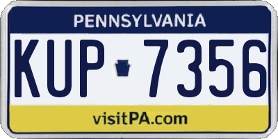 PA license plate KUP7356