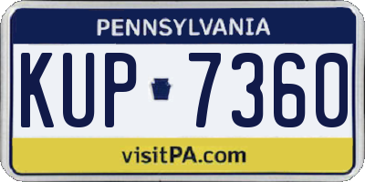 PA license plate KUP7360