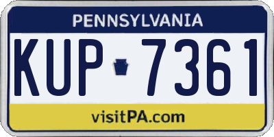 PA license plate KUP7361