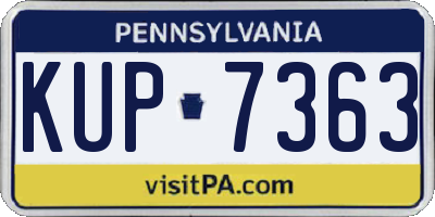 PA license plate KUP7363