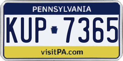 PA license plate KUP7365