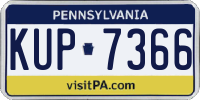 PA license plate KUP7366