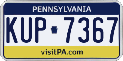 PA license plate KUP7367