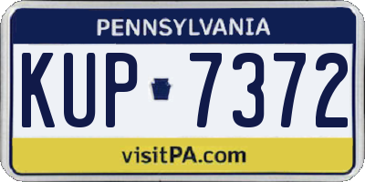 PA license plate KUP7372
