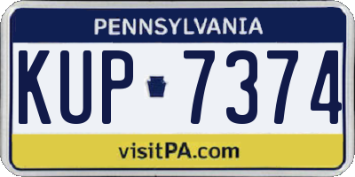 PA license plate KUP7374