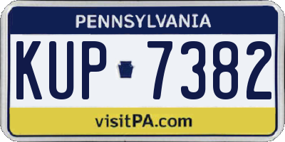 PA license plate KUP7382