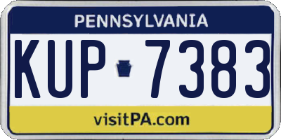 PA license plate KUP7383
