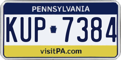 PA license plate KUP7384