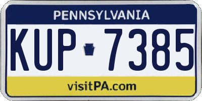 PA license plate KUP7385