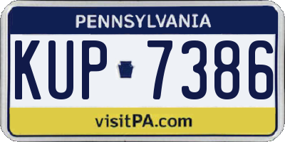 PA license plate KUP7386