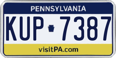 PA license plate KUP7387