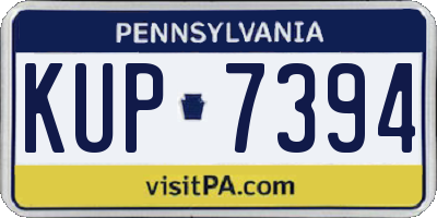 PA license plate KUP7394