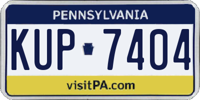 PA license plate KUP7404