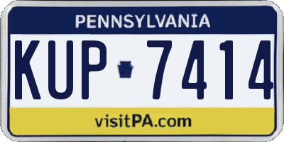 PA license plate KUP7414