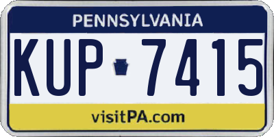 PA license plate KUP7415