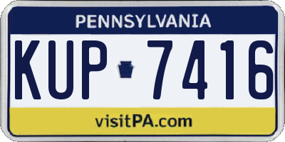 PA license plate KUP7416