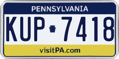 PA license plate KUP7418