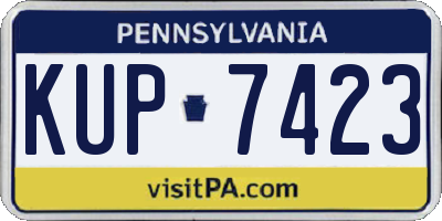 PA license plate KUP7423