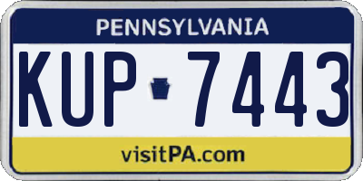 PA license plate KUP7443