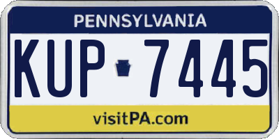 PA license plate KUP7445