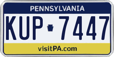 PA license plate KUP7447