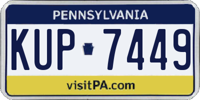 PA license plate KUP7449