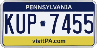 PA license plate KUP7455