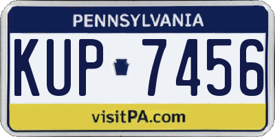 PA license plate KUP7456