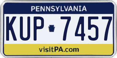 PA license plate KUP7457
