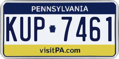 PA license plate KUP7461
