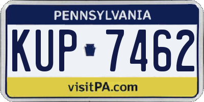PA license plate KUP7462