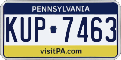 PA license plate KUP7463