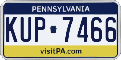 PA license plate KUP7466