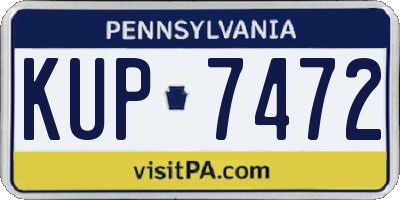 PA license plate KUP7472
