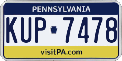 PA license plate KUP7478